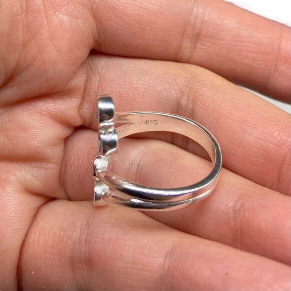 Blue Fire Opal Ring Solid 925 Sterling Silver Adjustable Size 5 6 7 8 8.5 - Picture 9 of 9